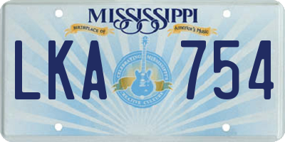 MS license plate LKA754