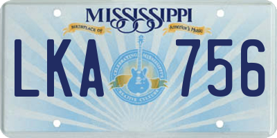 MS license plate LKA756