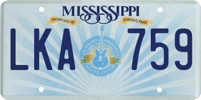 MS license plate LKA759