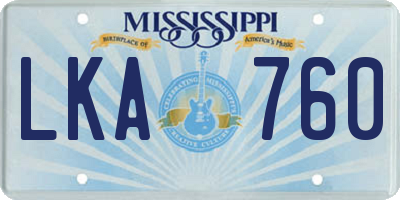 MS license plate LKA760