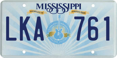 MS license plate LKA761