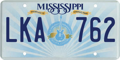 MS license plate LKA762