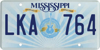 MS license plate LKA764