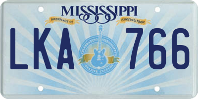 MS license plate LKA766