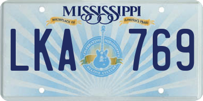 MS license plate LKA769