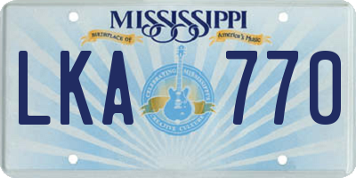 MS license plate LKA770