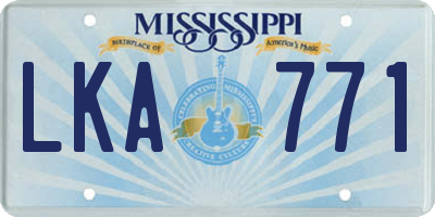 MS license plate LKA771