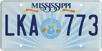MS license plate LKA773