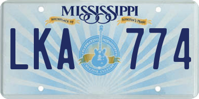MS license plate LKA774