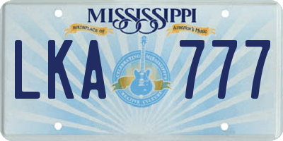 MS license plate LKA777