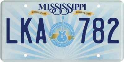 MS license plate LKA782