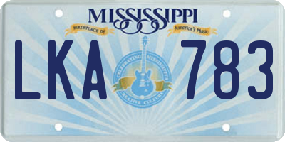 MS license plate LKA783