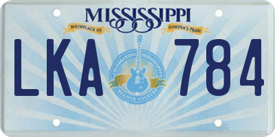 MS license plate LKA784