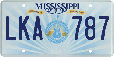 MS license plate LKA787