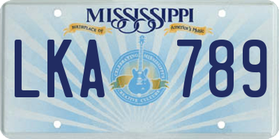 MS license plate LKA789