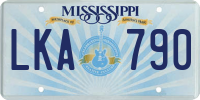 MS license plate LKA790
