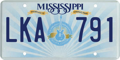MS license plate LKA791
