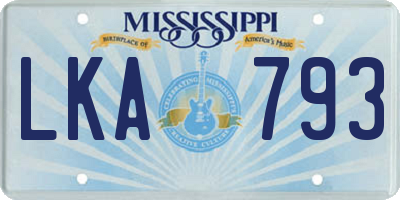 MS license plate LKA793
