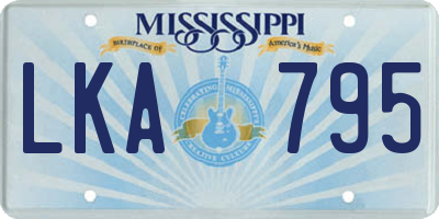 MS license plate LKA795