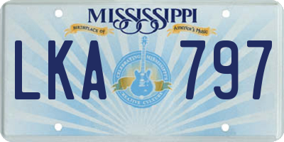 MS license plate LKA797