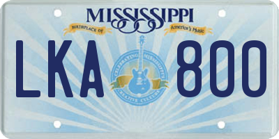 MS license plate LKA800