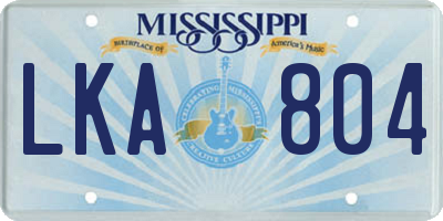 MS license plate LKA804