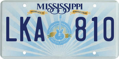 MS license plate LKA810
