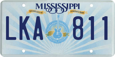 MS license plate LKA811