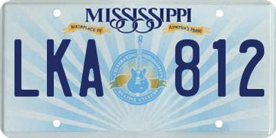 MS license plate LKA812