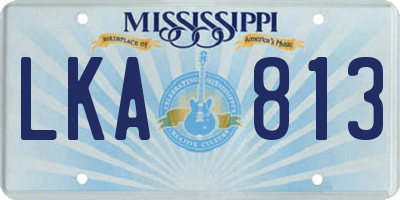 MS license plate LKA813