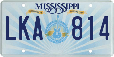 MS license plate LKA814