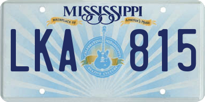 MS license plate LKA815