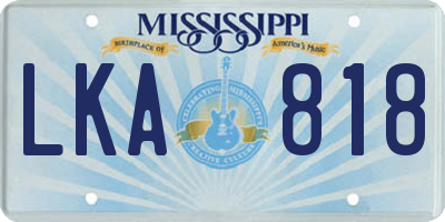 MS license plate LKA818