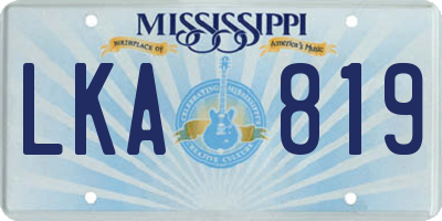 MS license plate LKA819