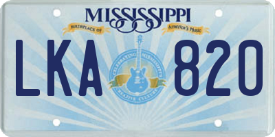 MS license plate LKA820