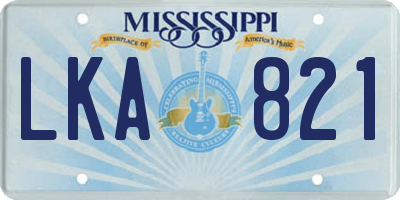 MS license plate LKA821