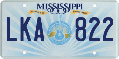 MS license plate LKA822