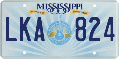 MS license plate LKA824