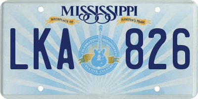 MS license plate LKA826