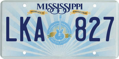 MS license plate LKA827