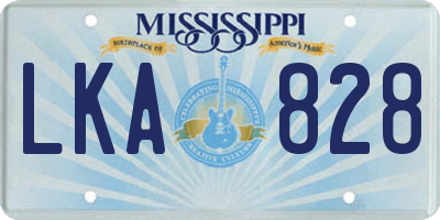 MS license plate LKA828