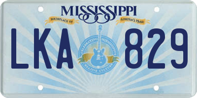 MS license plate LKA829