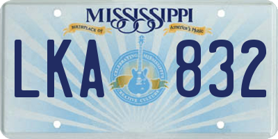 MS license plate LKA832