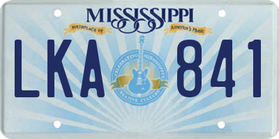 MS license plate LKA841