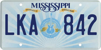 MS license plate LKA842