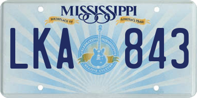 MS license plate LKA843