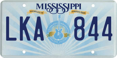 MS license plate LKA844