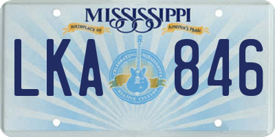 MS license plate LKA846