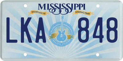 MS license plate LKA848