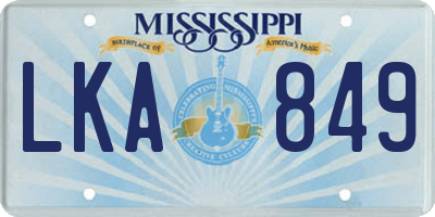 MS license plate LKA849